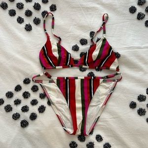 SOLD Colorful Solid & Striped Swimsuit Set